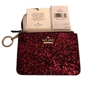 NEW W/ TAGS KATE SPADE Sparkly Pink cardholder! Stunning color ❤️